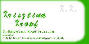 krisztina kropf business card